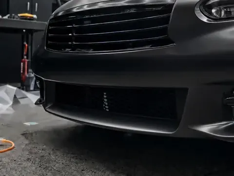Black luxury sedan, Satin clear PPF, full front (studio illustration), photo 4