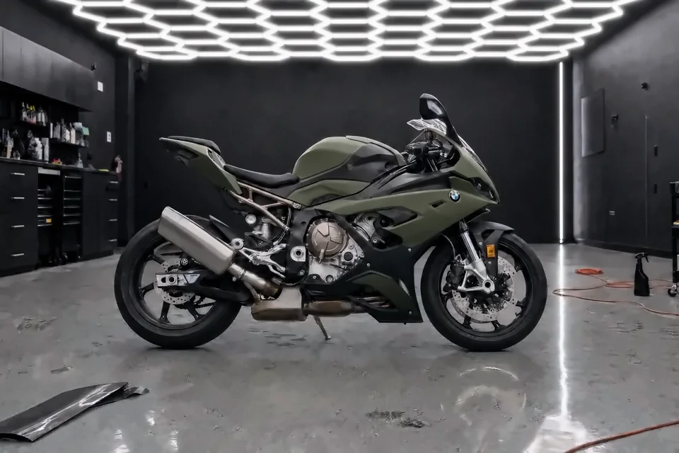 BMW S 1000 RR, Motorcycle wrap · matte military green