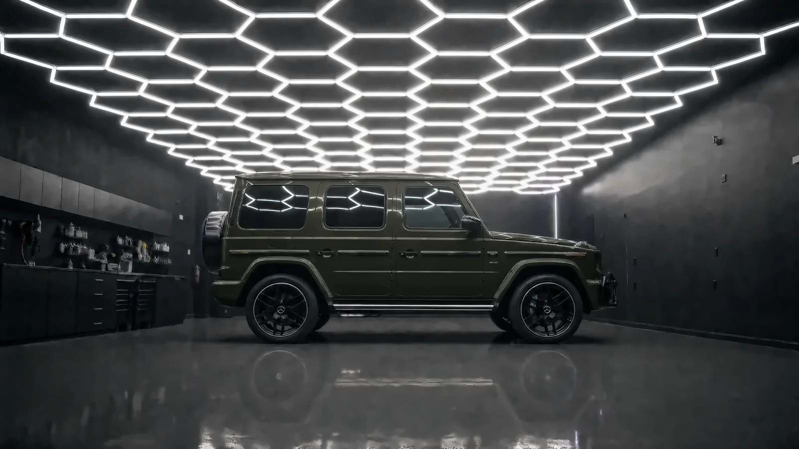 Mercedes-Benz G-Class, Color PPF · Satin Midnight Moss (studio illustration)