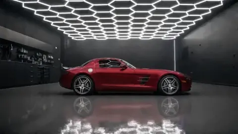 Mercedes-Benz SLS AMG, Full wrap · 3M 2080 Satin Vampire Red (studio illustration), photo 1