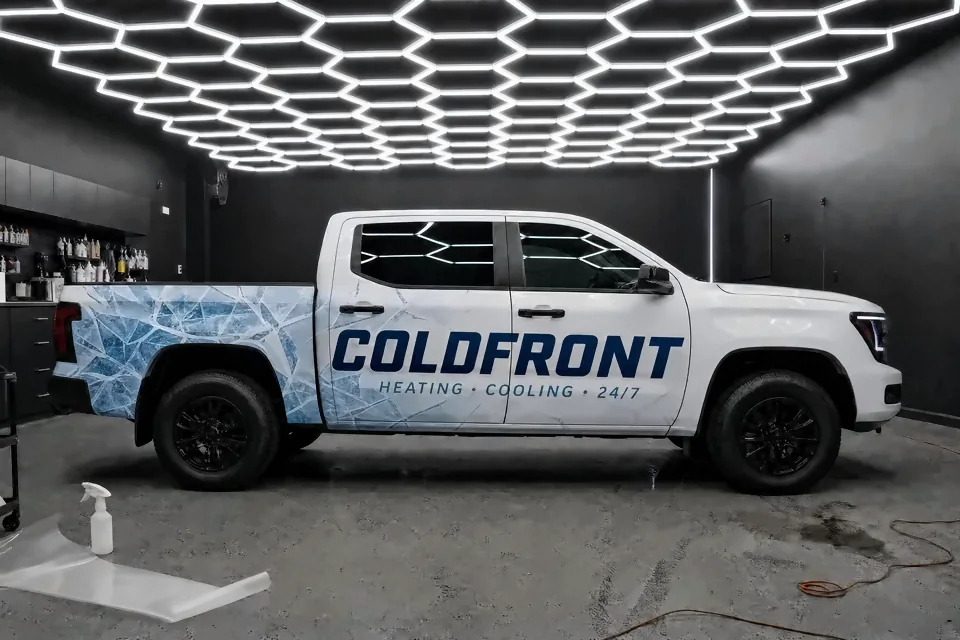 Full-size pickup, Commercial livery · COLDFRONT HVAC (fictional brand)