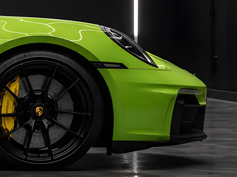 Porsche 911 GTS, Full wrap · Inozetek Super Gloss Signal Green (studio illustration), photo 6