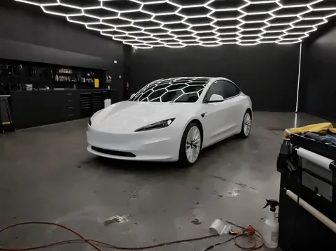Tesla Model 3, Full color change · satin teal (studio illustration), photo 2