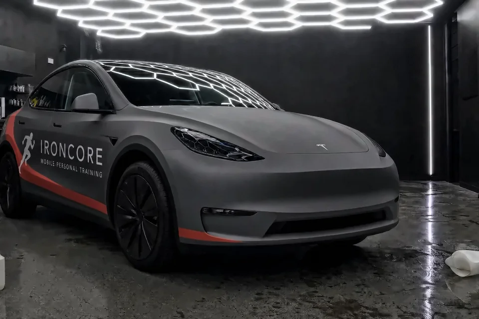 Tesla Model Y, Commercial livery · IRONCORE (fictional brand)