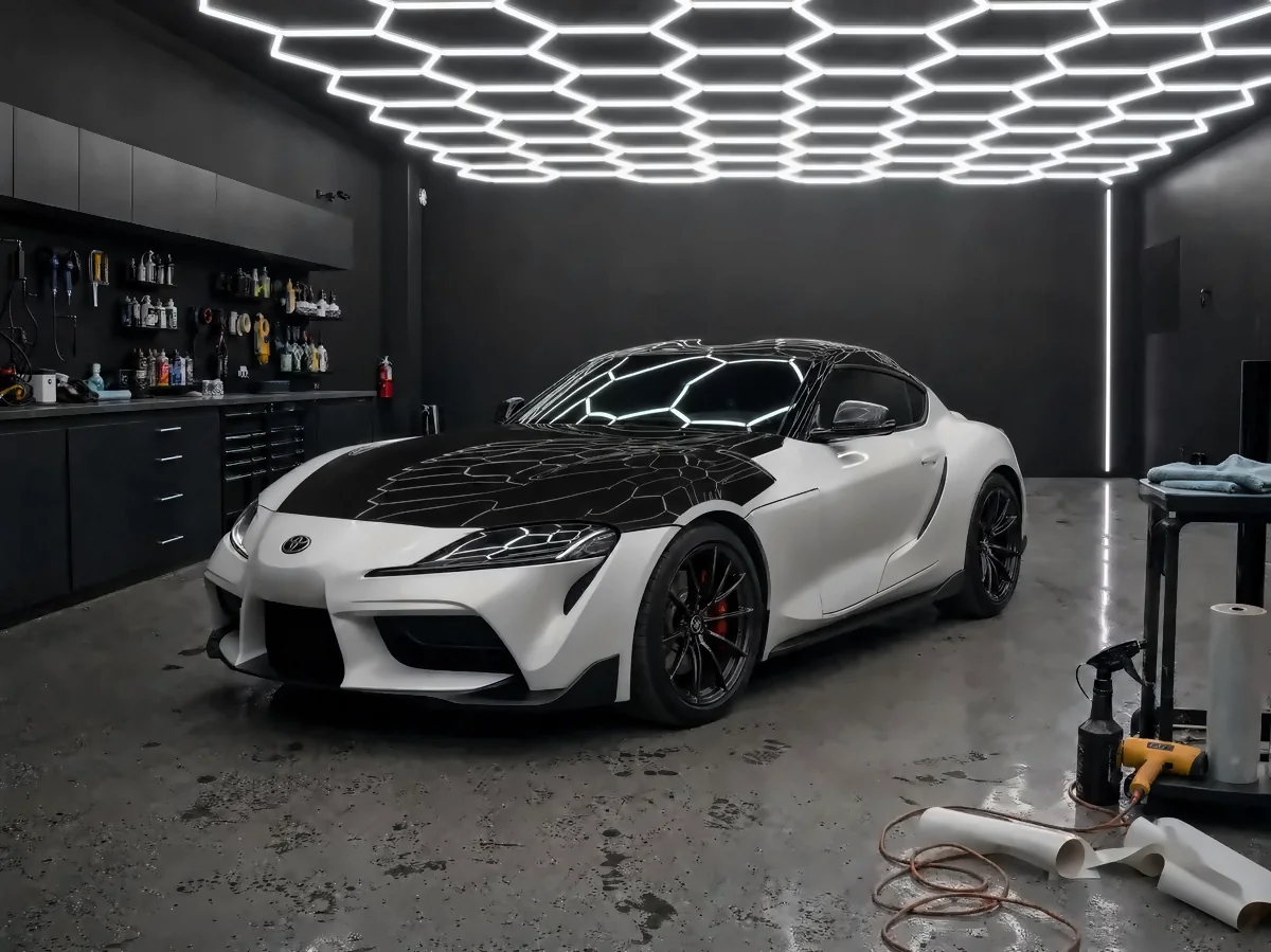 Roof, hood & partial wraps (studio illustration)
