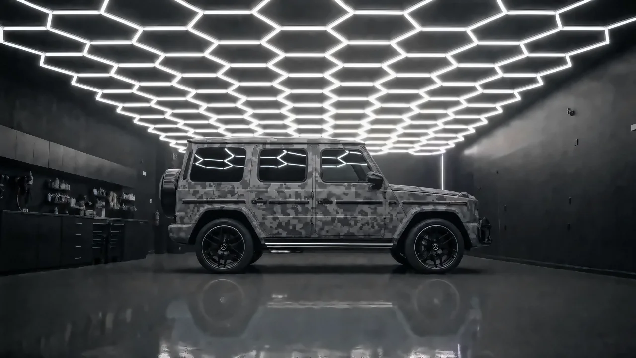Mercedes G-Class · urban digital camo, matte (studio illustration)
